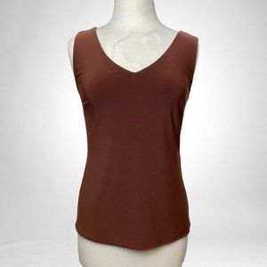 NWT Size 8 Joseph Ribkoff Espresso V-Neck Sleeveless Tank Top 201546S